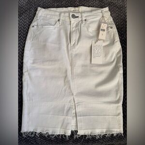 Anthropologie White Stretch Denim skirt